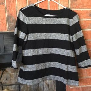 Comfy Bk/grey bold striped t-shirt